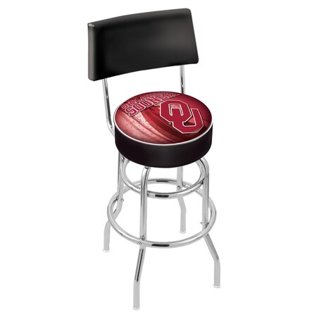 Holland Bar Stool Co 25" Chrome 2-Ring Oklahoma Swivel Bar Stool, Back L7C425Oklhma-D2